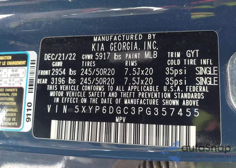 2023 Kia Telluride S from USA, damaged, VIN 5XYP6DGC3PG357455